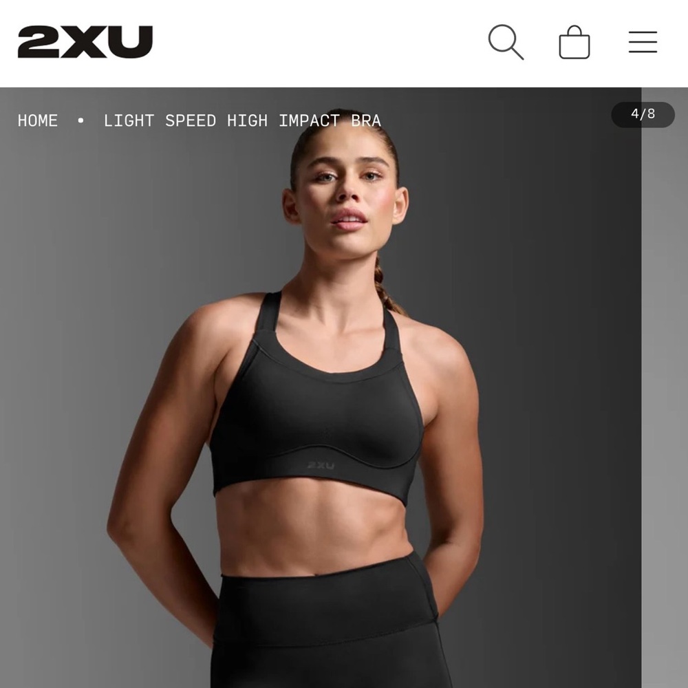 2XU LIGHT SPEED HIGH IMPACT BRA Black Size S Like New Without Tags